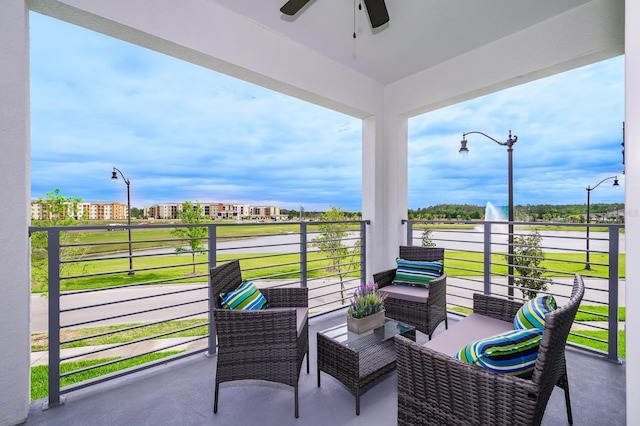 view of patio / terrace with a balcony