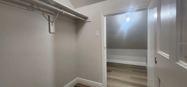 walk in closet featuring light wood-type flooring