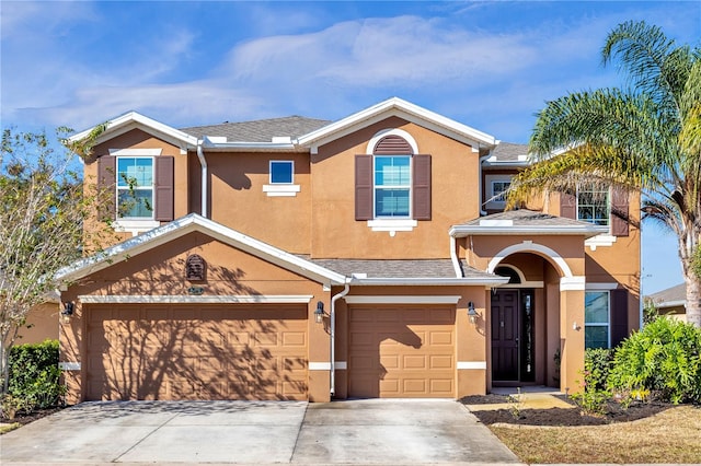 view of front of house with a garage