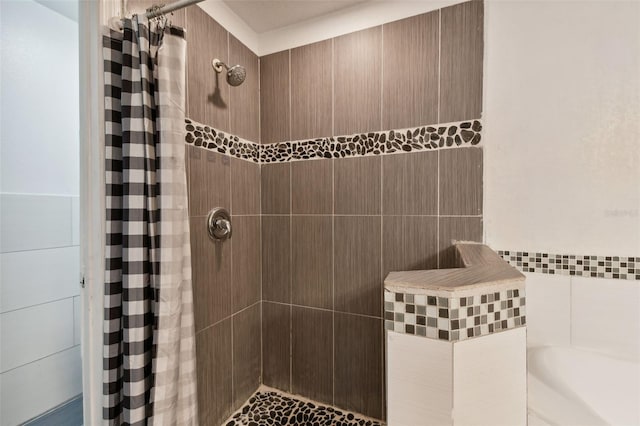 bathroom featuring walk in shower