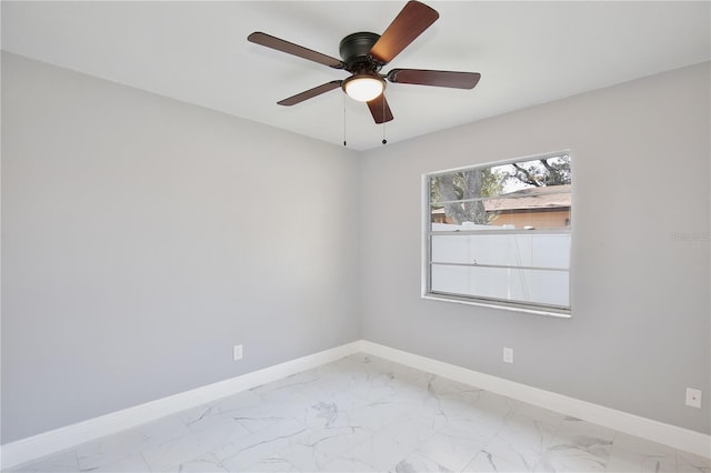 unfurnished room featuring ceiling fan