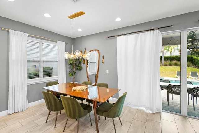 dining room featuring light hardwood / wood-style floors