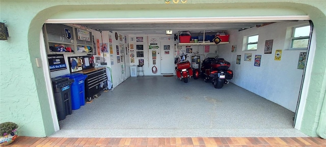 view of garage