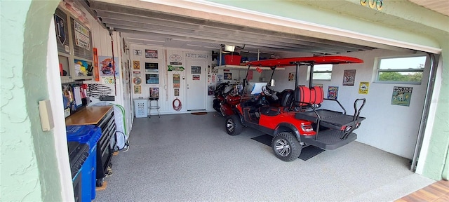 view of garage