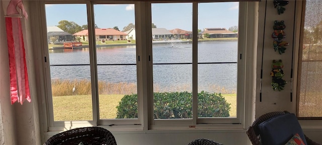 doorway with a water view