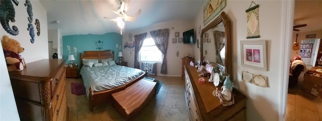 bedroom featuring a chandelier