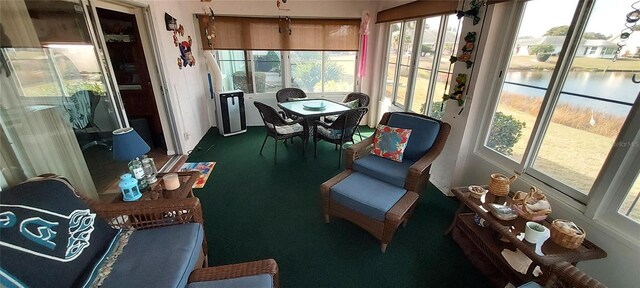 906 Bluewater Dr, Sun City Center, FL 33573 - sunroom featuring plenty of natural light and a water view