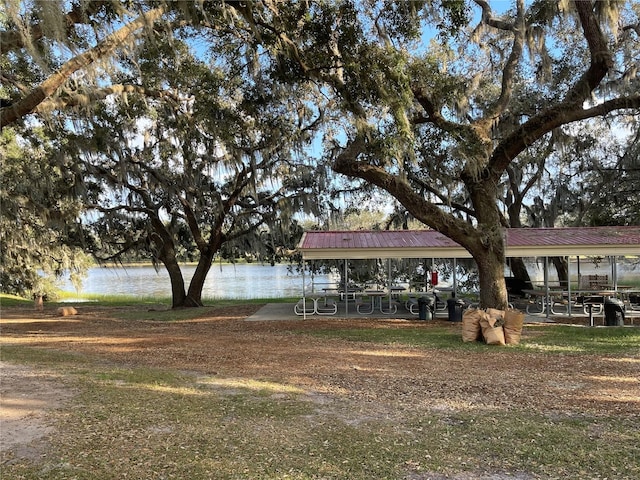 view of property's community with a water view