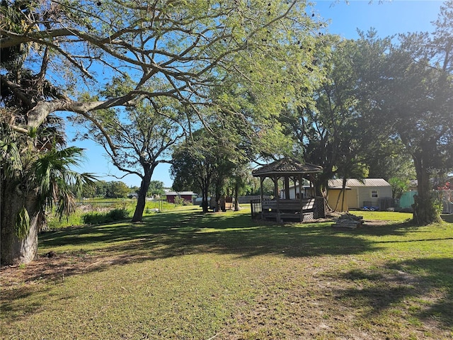 view of yard featuring a gazebo