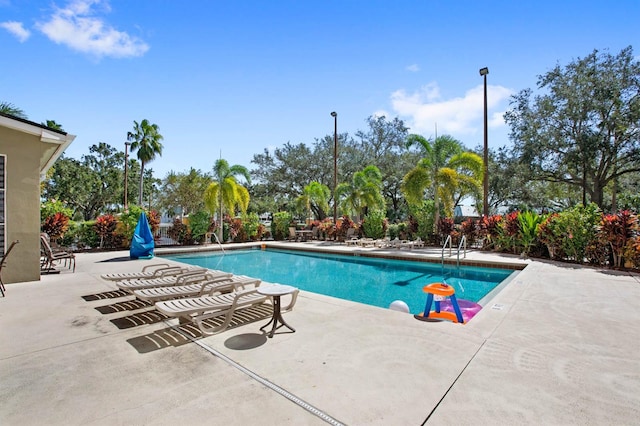 view of pool with a patio area