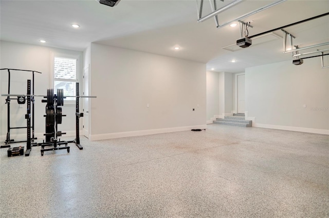 interior space featuring a garage door opener