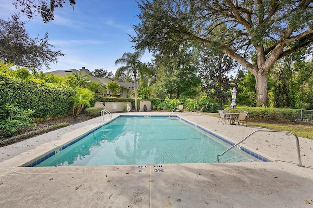 view of pool with a patio area