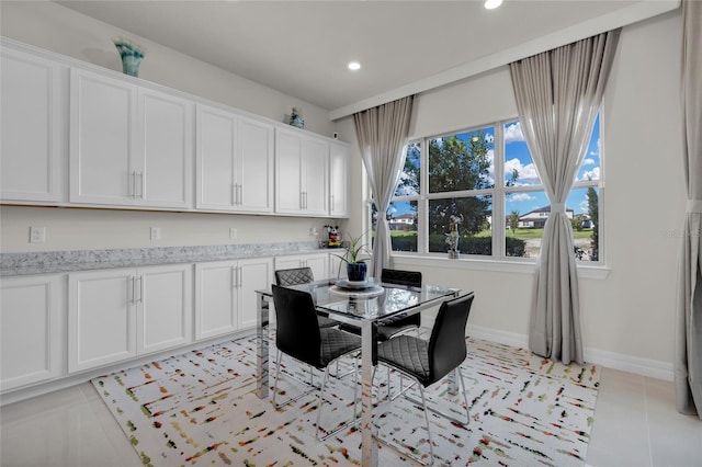 view of tiled dining space