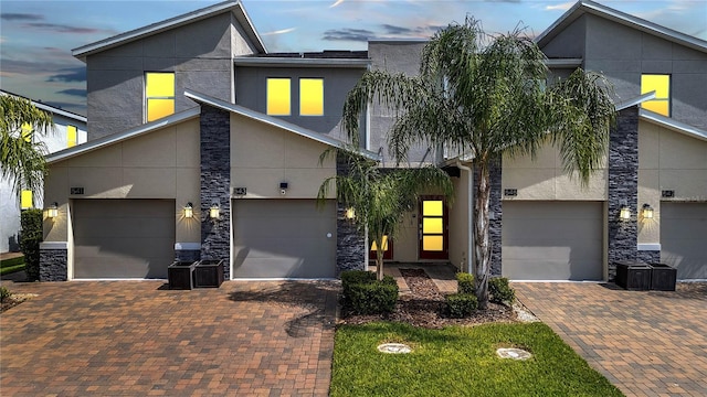 contemporary house featuring a garage