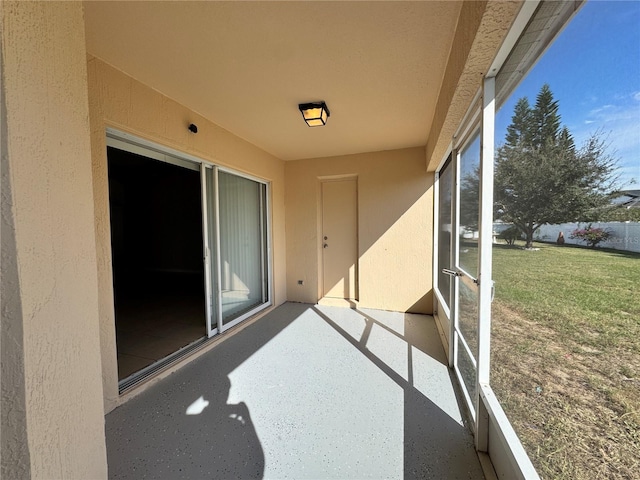 view of unfurnished sunroom