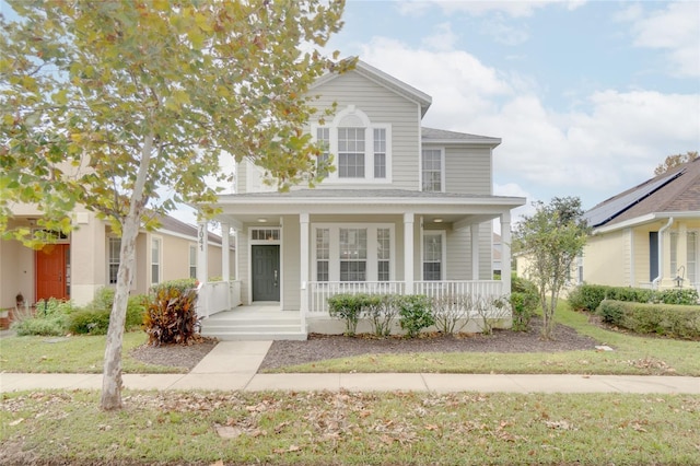 view of front of home with covered porch