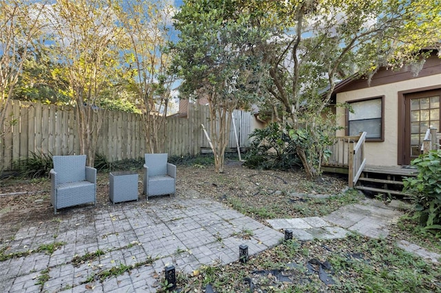 view of yard with a patio area