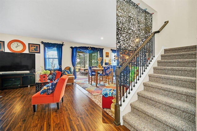 living room featuring hardwood / wood-style floors