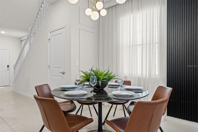 view of tiled dining room