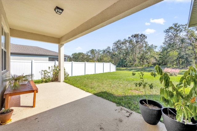 view of yard with a patio area