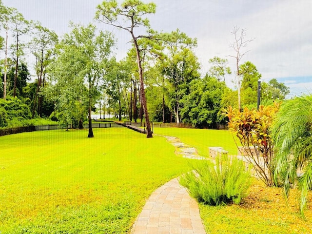 view of home's community with a lawn