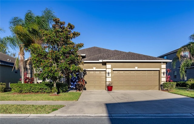 view of front of house with a garage