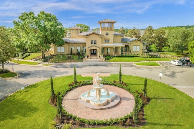 exterior space featuring a front lawn