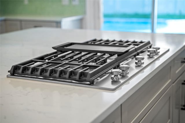 details with stainless steel gas stovetop