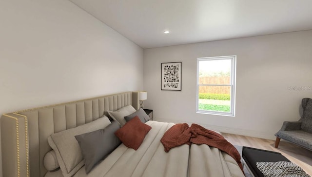 bedroom featuring hardwood / wood-style flooring