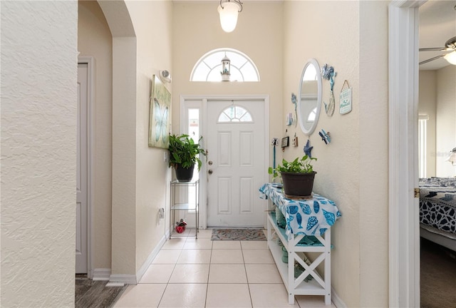 view of tiled entrance foyer