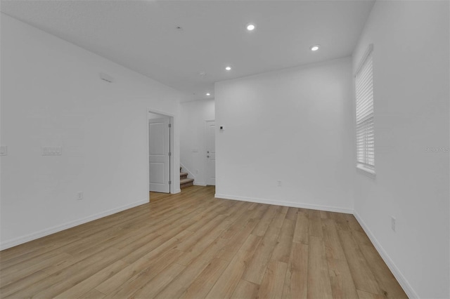 empty room featuring light hardwood / wood-style floors