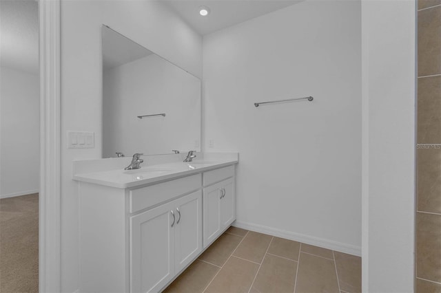 bathroom featuring vanity and tile patterned flooring