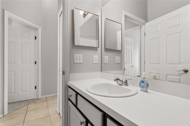 bathroom featuring vanity and tile patterned floors