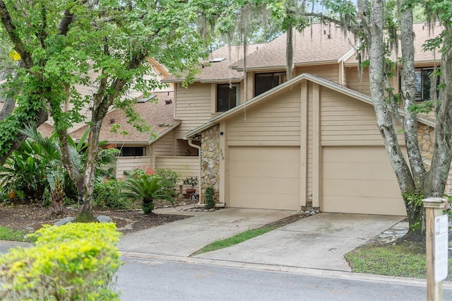 view of front of property featuring a garage