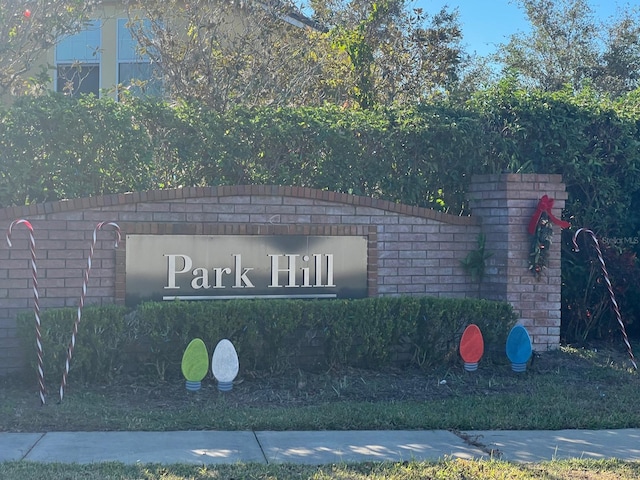 view of community sign