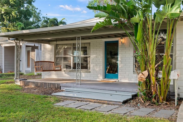 exterior space with covered porch