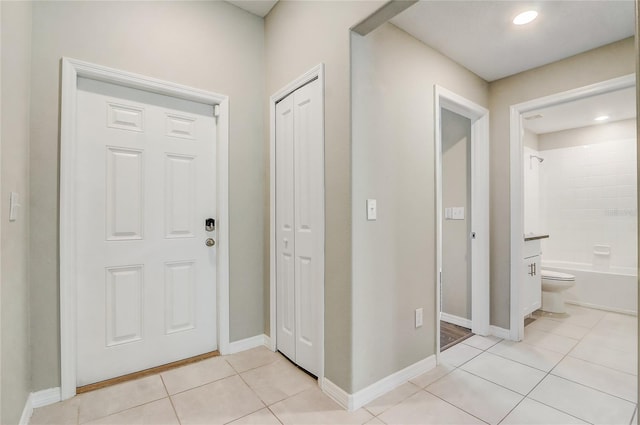 view of tiled entrance foyer