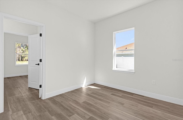 empty room featuring light wood-type flooring