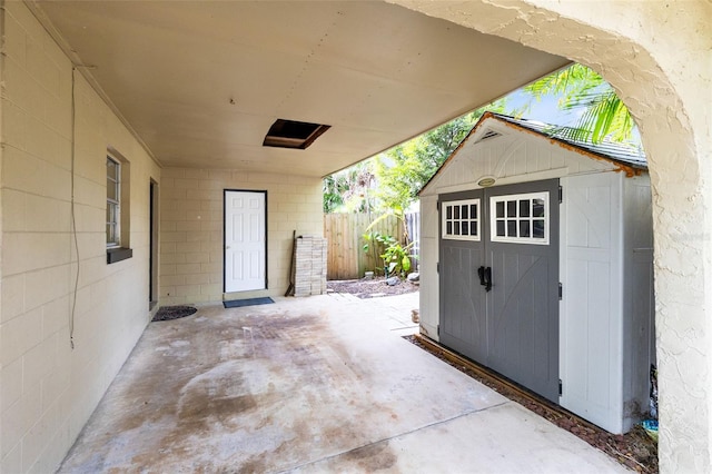 view of garage