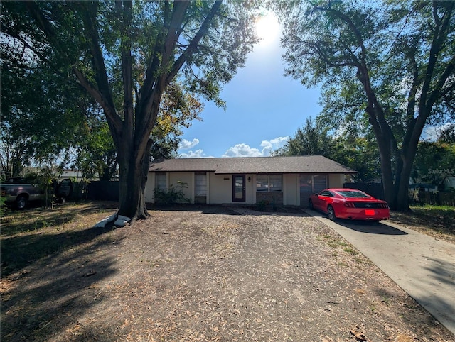 view of single story home