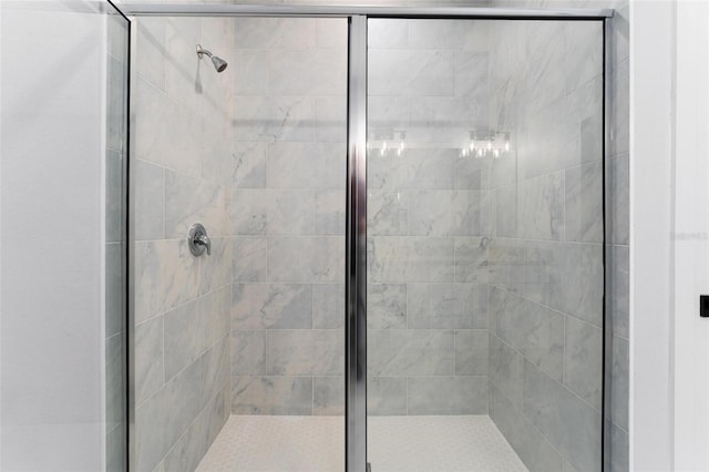 bathroom featuring walk in shower