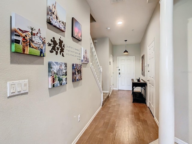 hall featuring hardwood / wood-style floors