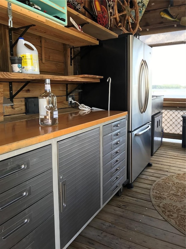 kitchen featuring dark hardwood / wood-style flooring