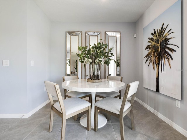 view of tiled dining space