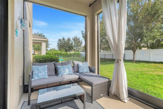 view of sunroom