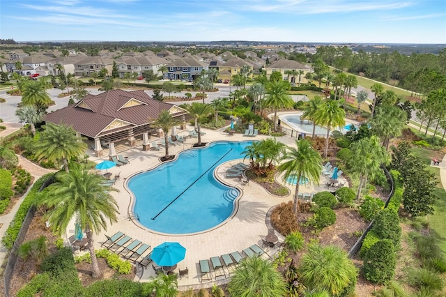 view of pool featuring a patio area