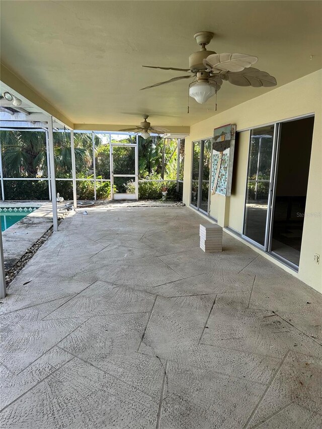 view of patio with ceiling fan