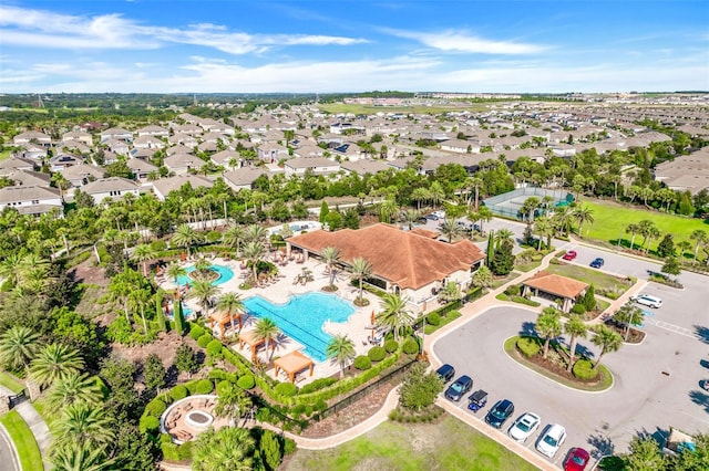 aerial view featuring a residential view