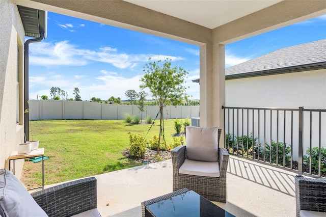 view of patio with a fenced backyard