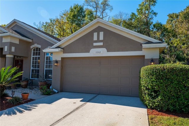 single story home featuring a garage